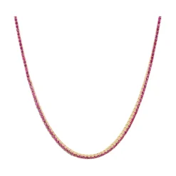 Pink Sapphire Tennis Necklace
