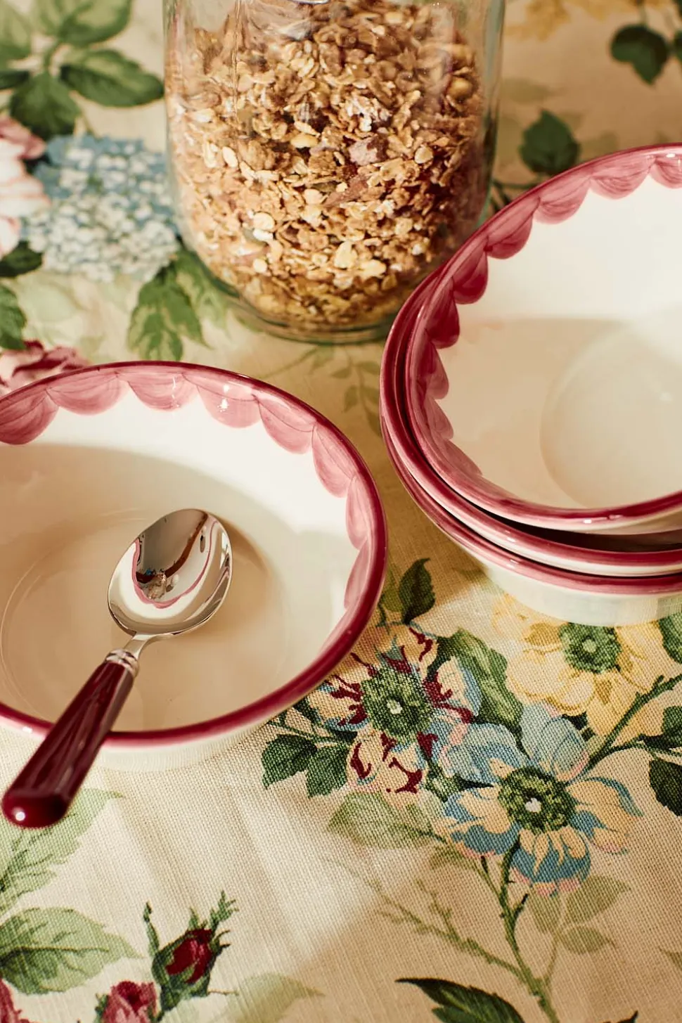 Pink Scallop Bowl