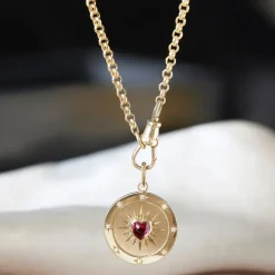 Pink Tourmaline Heart Starlight Pendant
