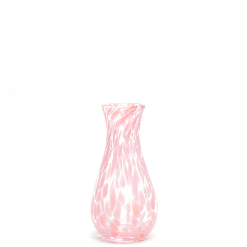Pink Transparent Spotted Bud Vase