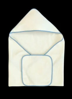 Piped Hooded Bath Towel and Washcloth Set