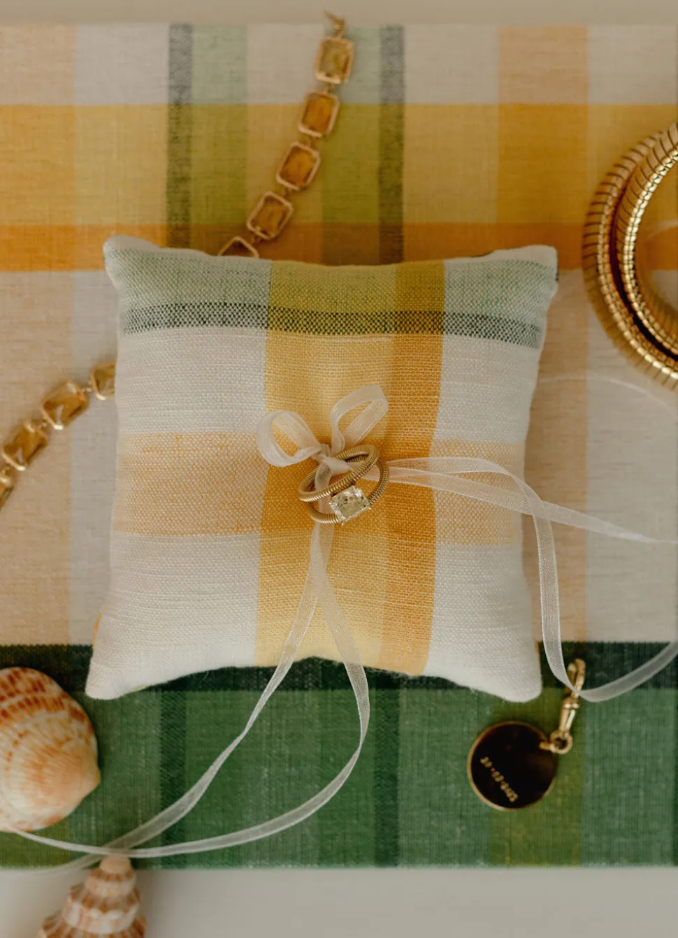 Plaid Ring Pillow