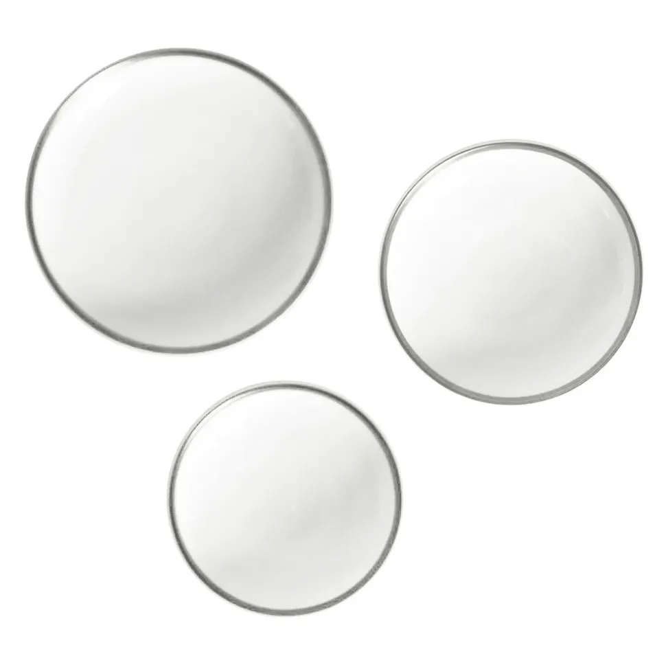 Platinum Edge Set of 3 Canapé Dishes