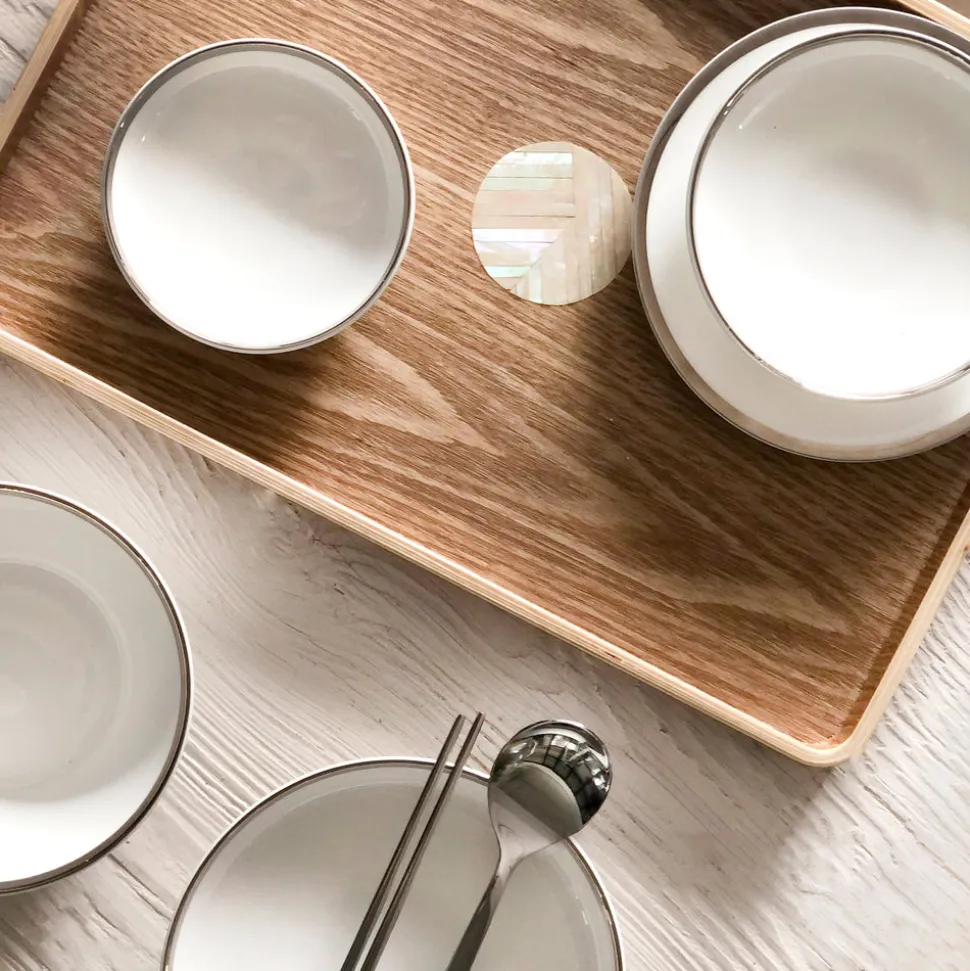 Platinum Edge Set of 3 Canapé Dishes