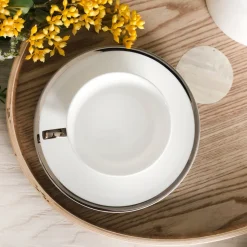 Platinum Edge Set of 2 Cup and Saucer