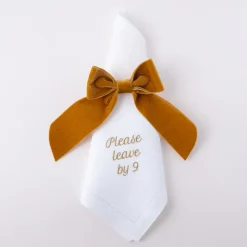 Please Leave by 9 Dinner Napkins, Set of 12