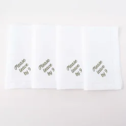 Please Leave by 9 Dinner Napkins, Set of 12