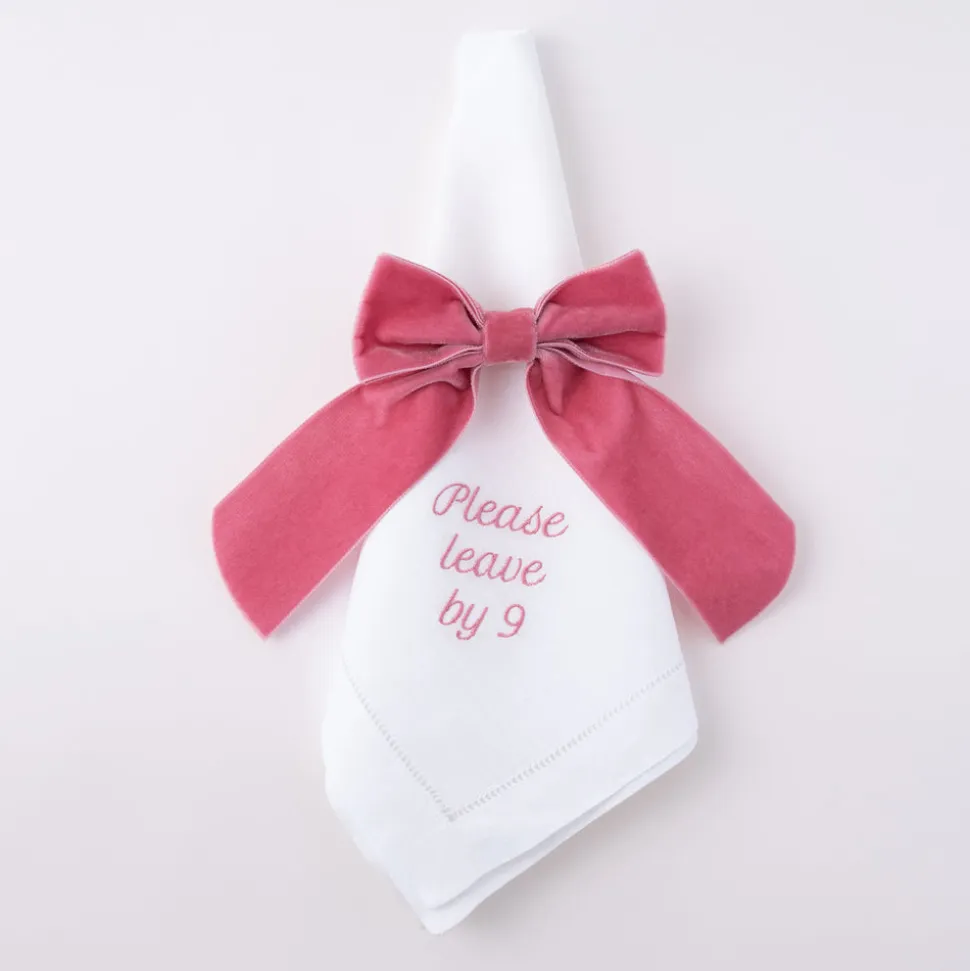 Please Leave by 9 Dinner Napkins, Set of 12
