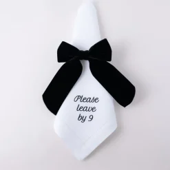 Please Leave by 9 Dinner Napkins, Set of 12