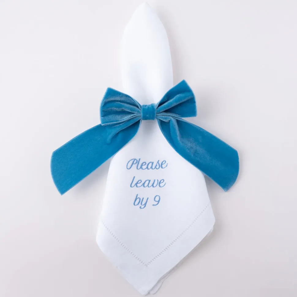Please Leave by 9 Dinner Napkins, Set of 12