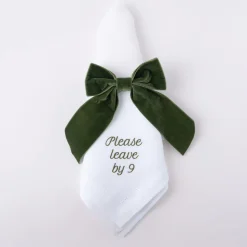 Please Leave by 9 Dinner Napkins, Set of 12