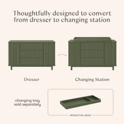 Pogo Tambour Assembled Dresser in Olive