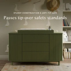 Pogo Tambour Assembled Dresser in Olive