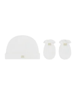 Pointelle Cotton Hat And Mitten Gift Set