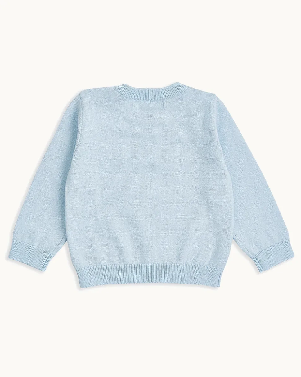 Pointelle Crown Crawler Set in Blue