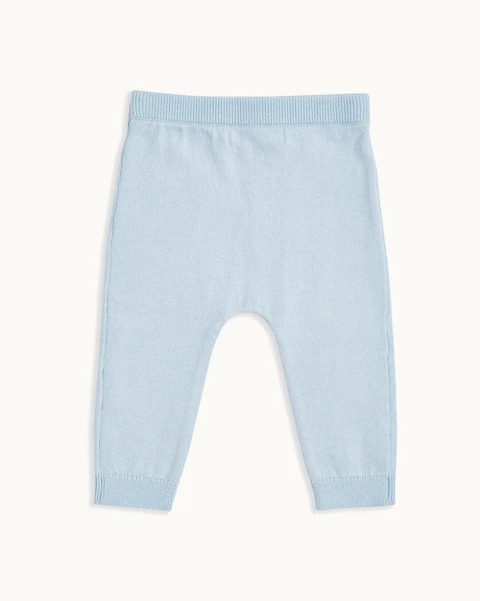 Pointelle Crown Crawler Set in Blue
