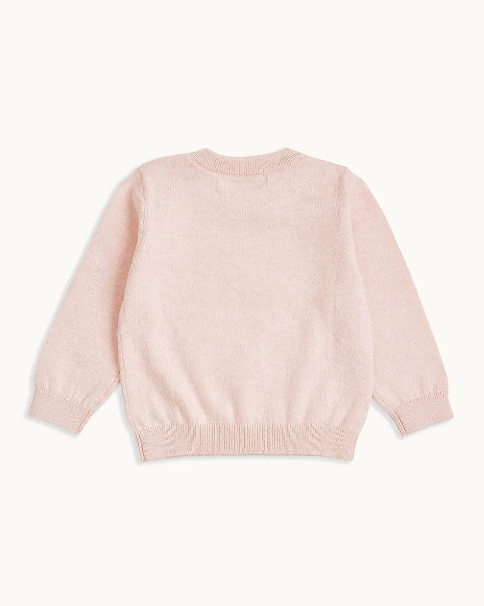 Pointelle Heart Crawler Set in Pink