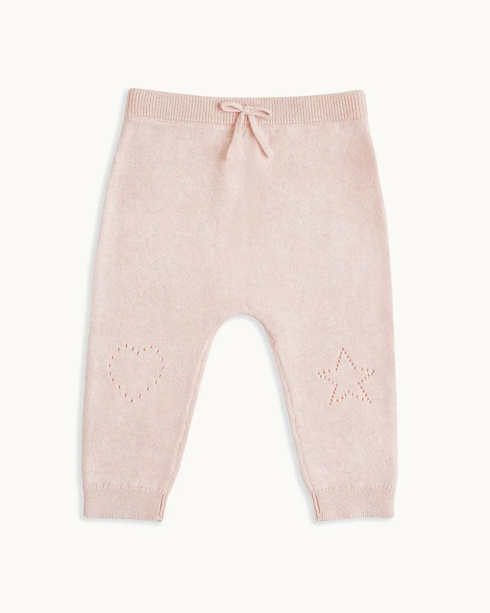 Pointelle Heart Crawler Set in Pink
