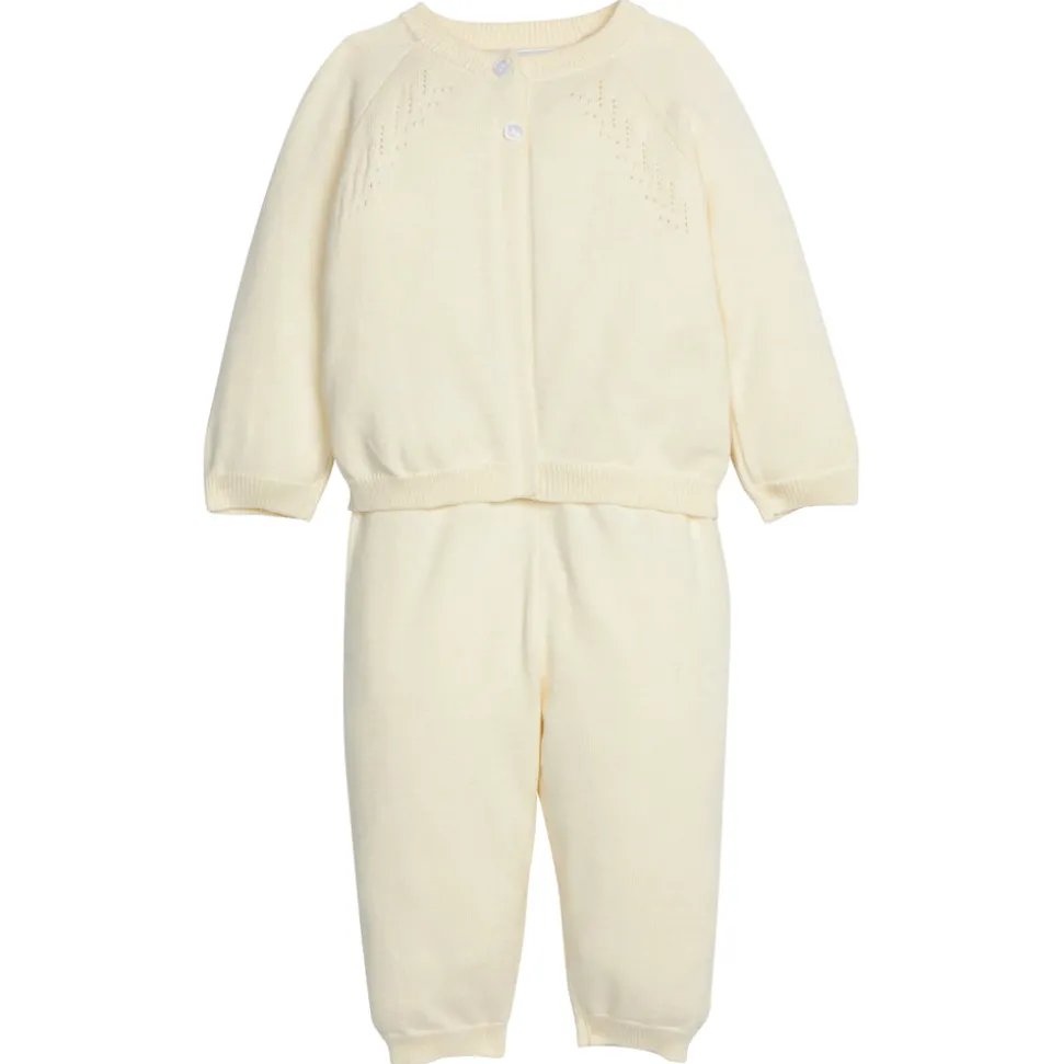 Pointelle Knit Set in Cream