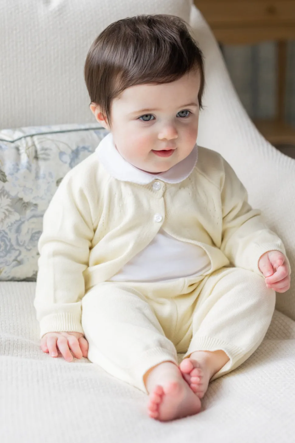 Pointelle Knit Set in Cream