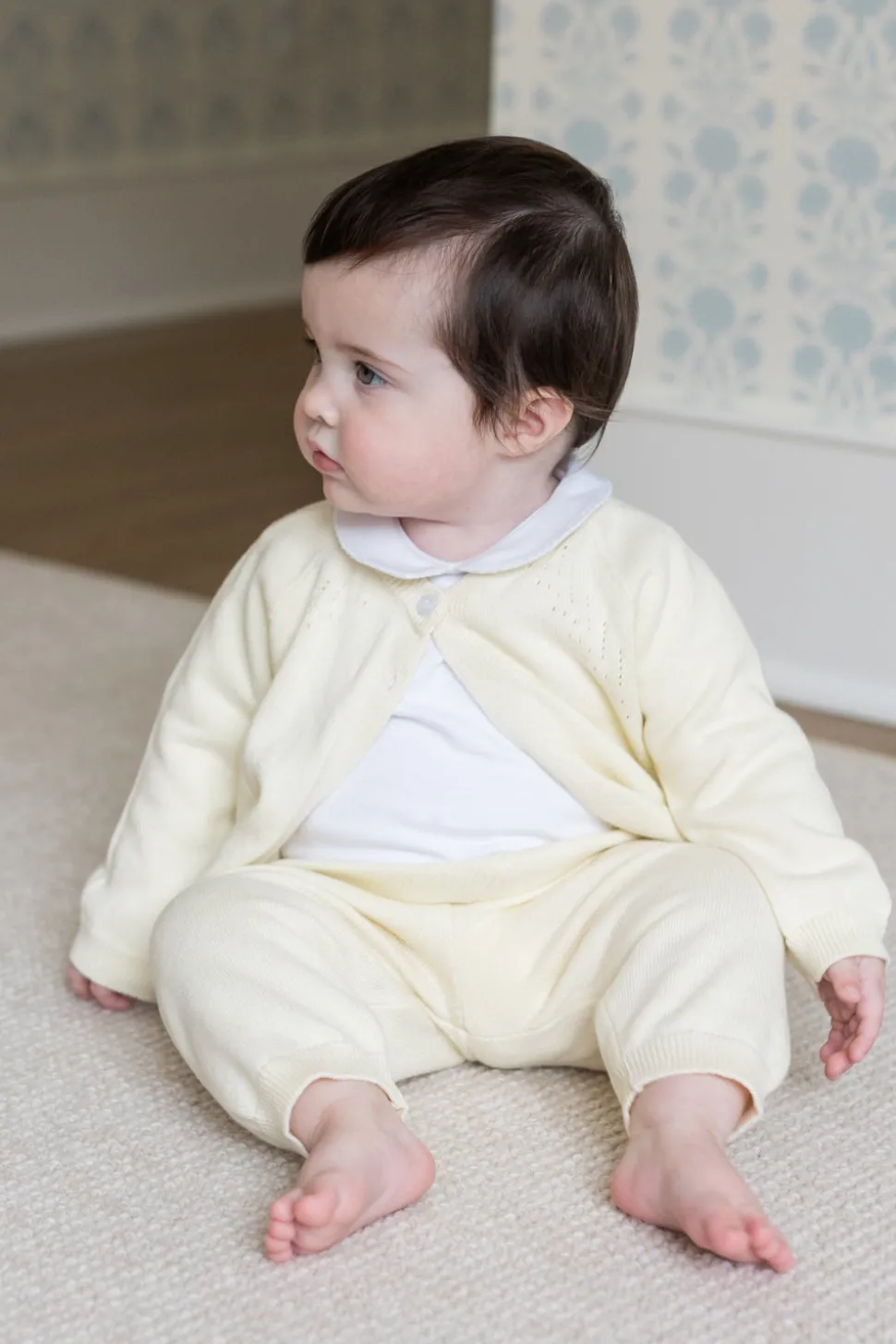 Pointelle Knit Set in Cream