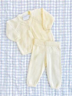 Pointelle Knit Set in Cream