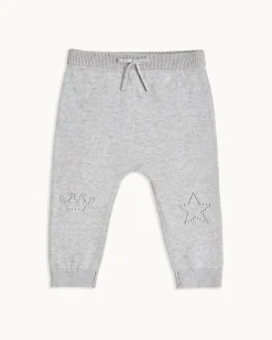Pointelle Star Crawler Set in Grey