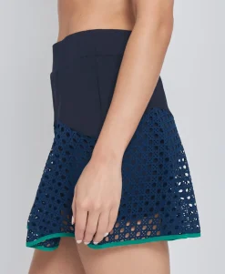 Pointelle Team Skort in Navy