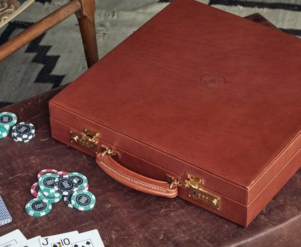 Poker Set No. 241 in Chestnut Leather