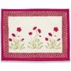 Poppies Mats in Red & Green, Set of 6