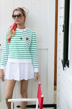 Poppy Top in Kelly Green Stripe
