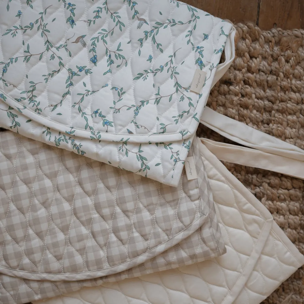 Portable Changing Pad in Beige Gingham