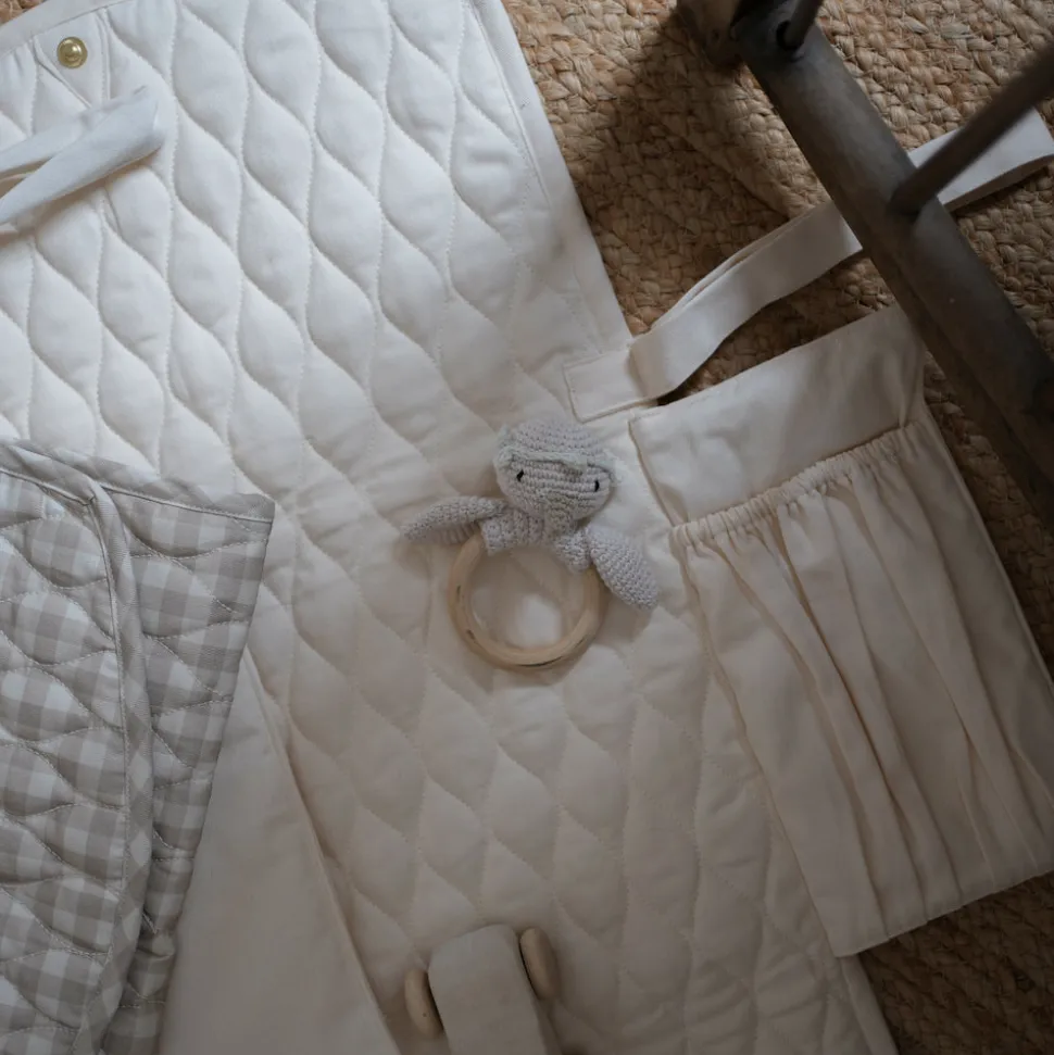 Portable Changing Pad in Beige Gingham
