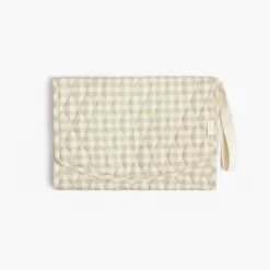 Portable Changing Pad in Beige Gingham