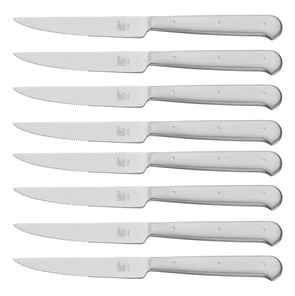 Porterhouse Razor-Sharp Steak Knife Set of 8 with Black Presentation Case, Gift Set
