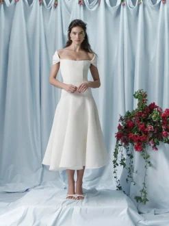 Portia Off White Midi Dress