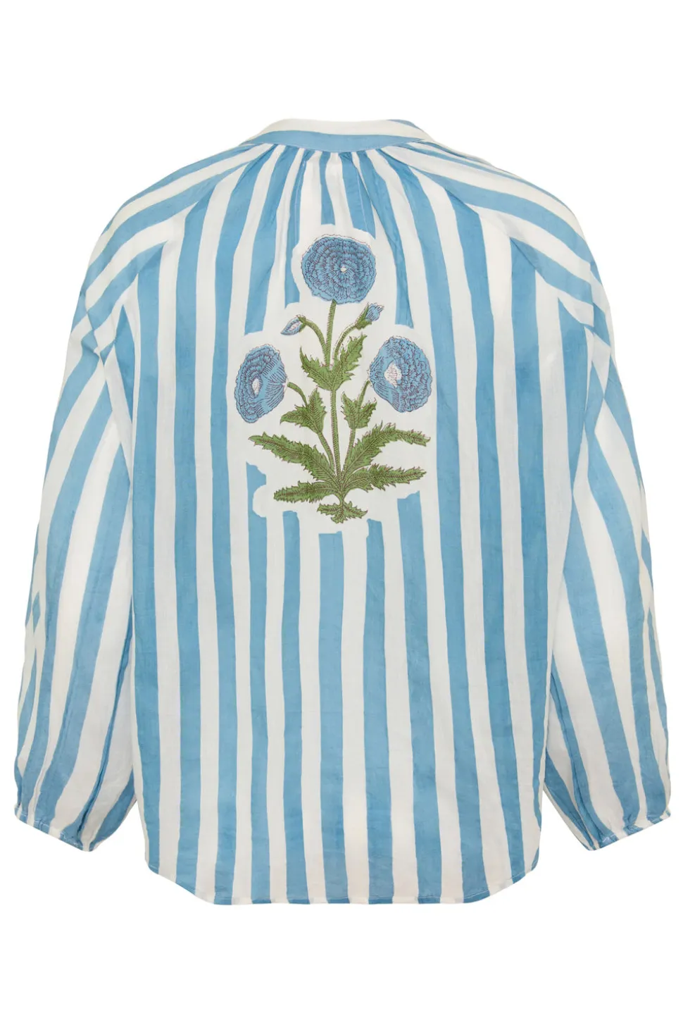 Porto Popover Top in Blue Stripe