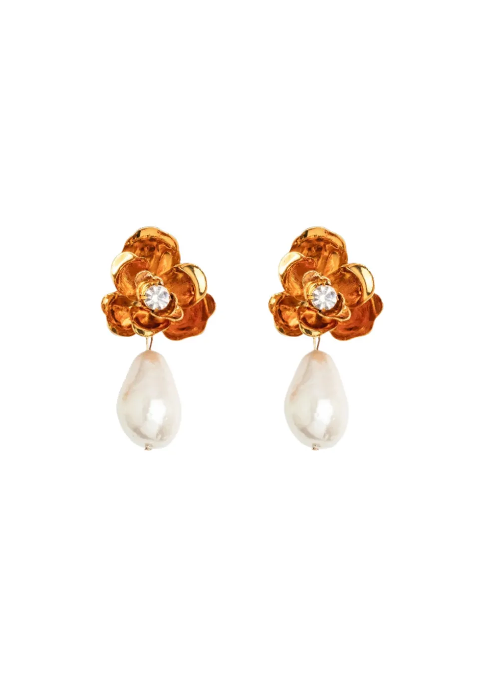 Posey Earrings in Crystal Antique Gold
