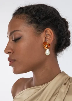 Posey Earrings in Crystal Antique Gold