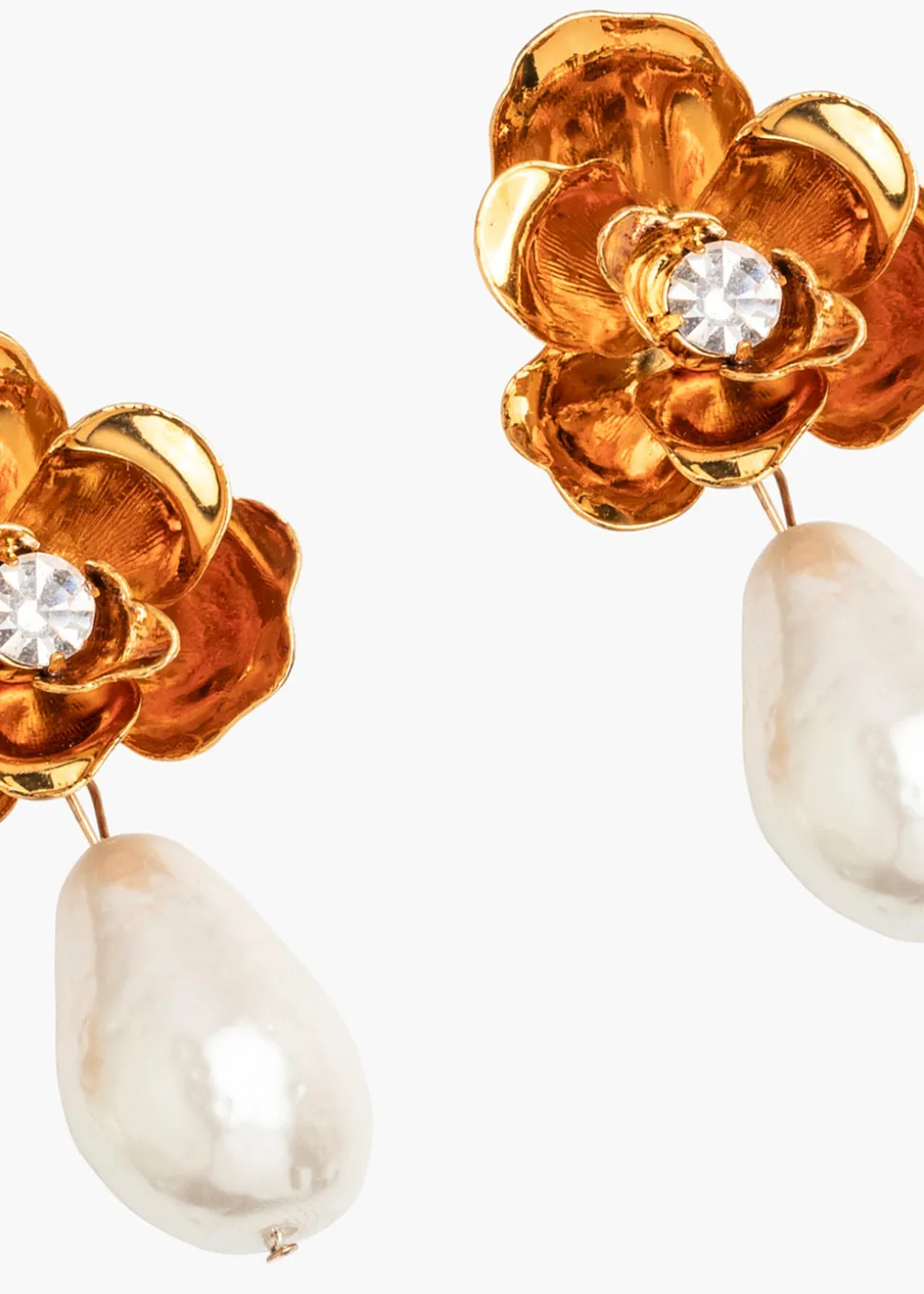 Posey Earrings in Crystal Antique Gold