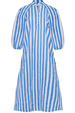 Positano Striped Caftan in Blue Stripes