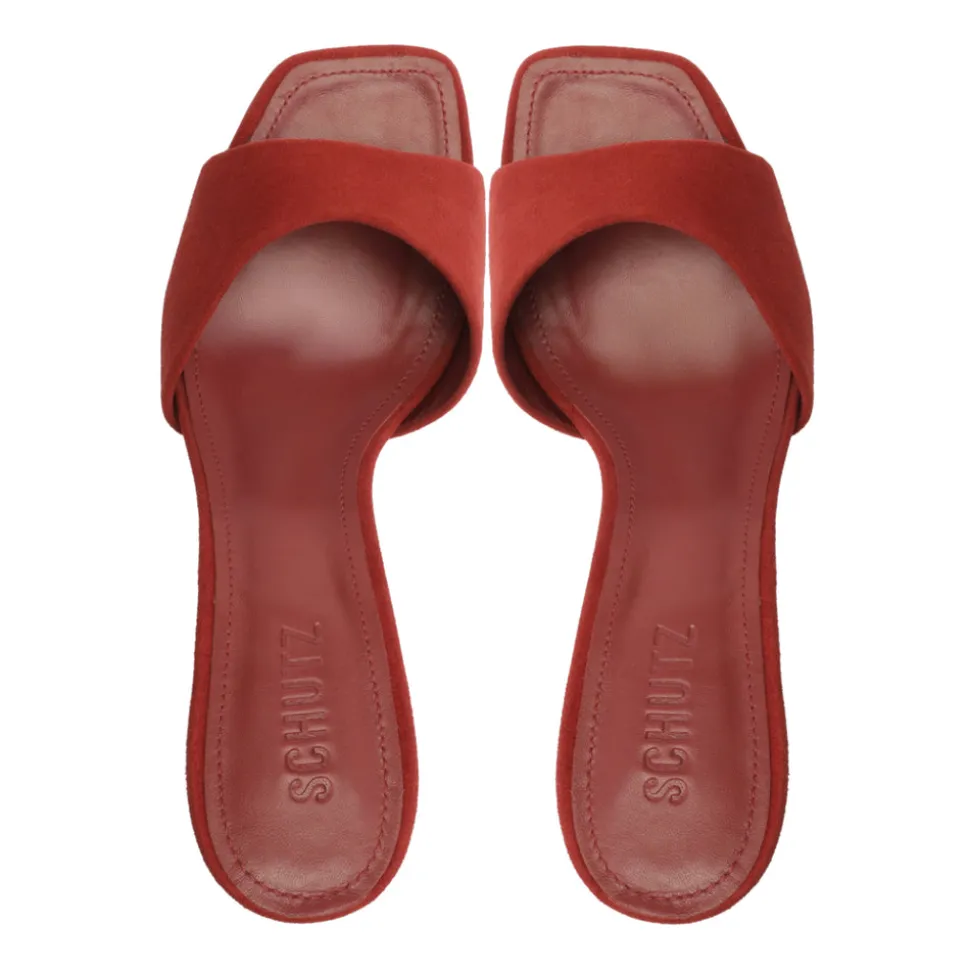 Posseni Suede Sandal in Red Brown