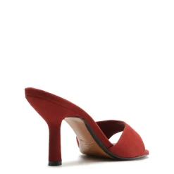 Posseni Suede Sandal in Red Brown
