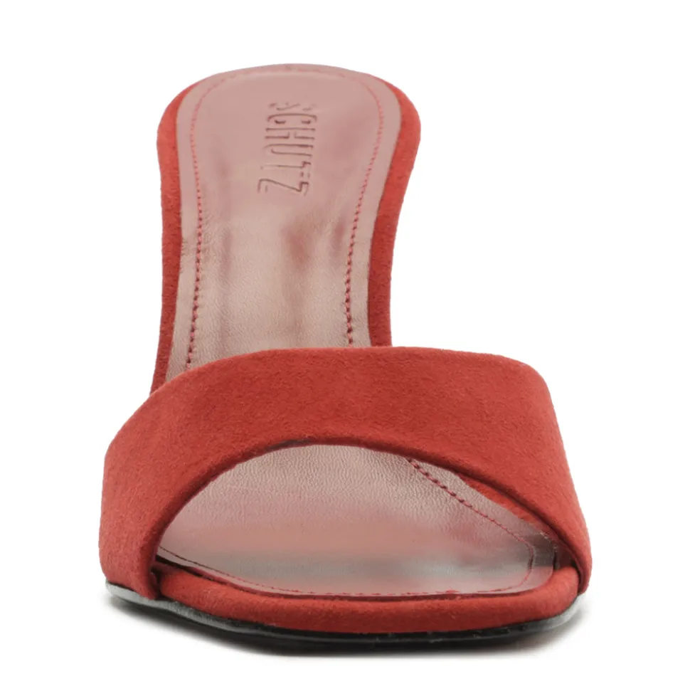 Posseni Suede Sandal in Red Brown