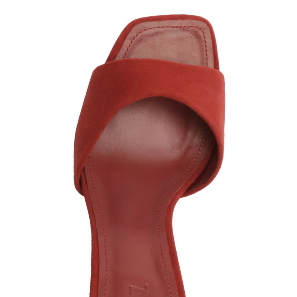 Posseni Suede Sandal in Red Brown