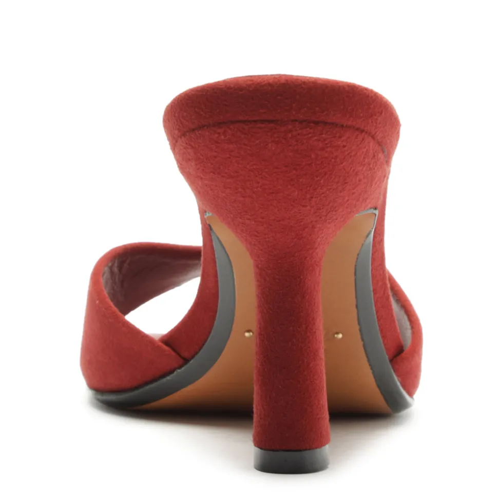 Posseni Suede Sandal in Red Brown
