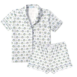 Posy Floral Block Women's Button Front Short Pajama Set