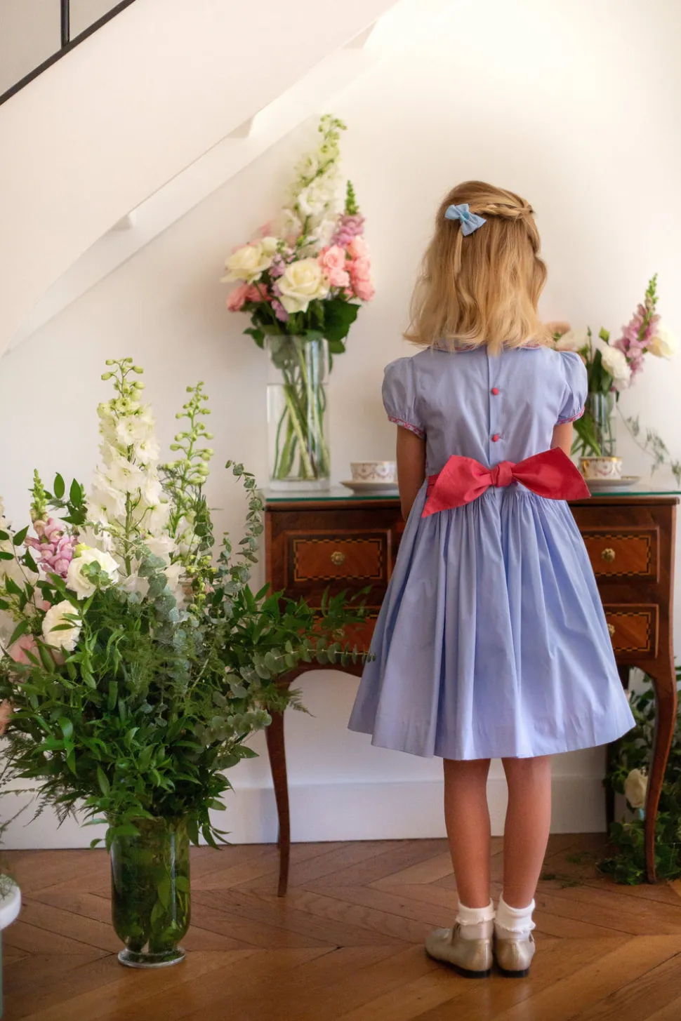 Princess Charlotte Heirloom Blue Smocked Dress