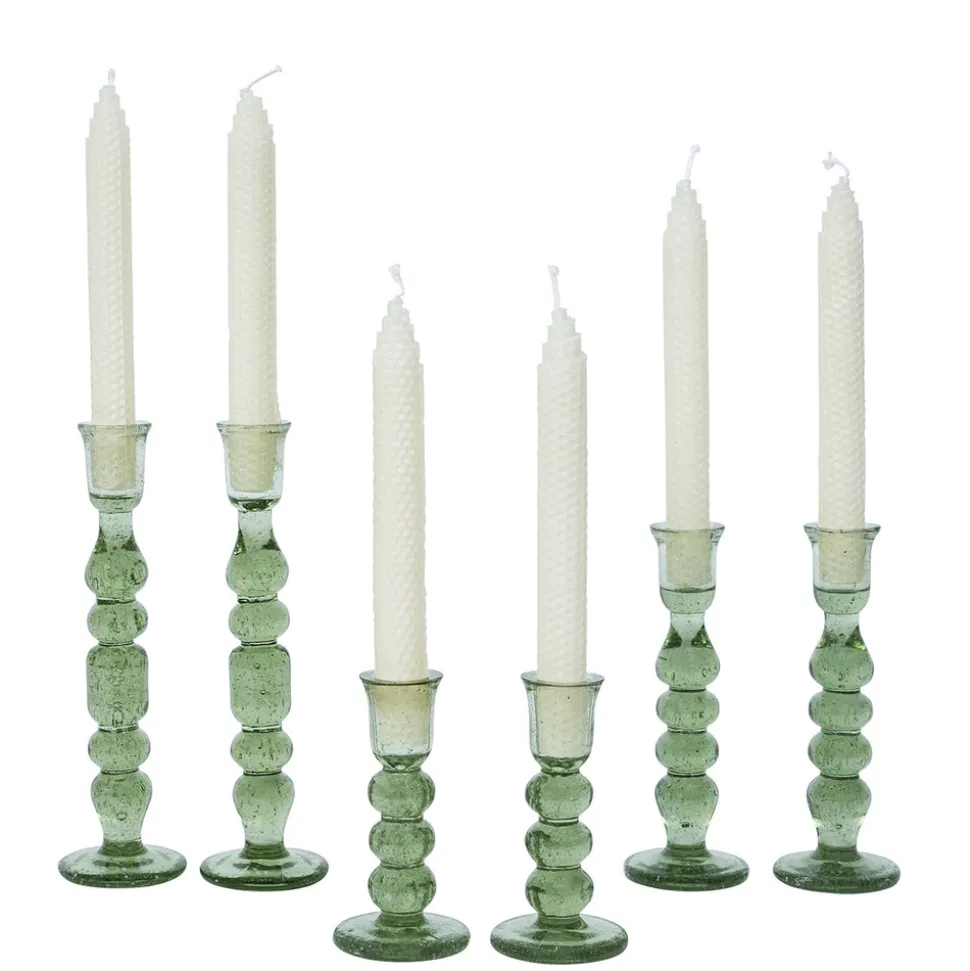 Provence 7" Candlestick, Set of 2 in Basil