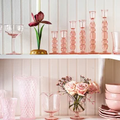 Provence 7" Candlestick, Set of 2 in Blush